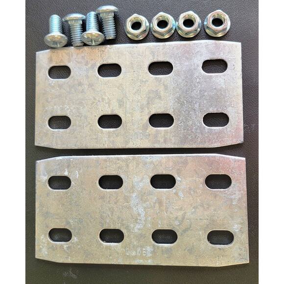 1 Set GS METALS PRSPST4 8 Slot Hole Splice Plate 4" Flat Galvanized 6"x3"x1/8" - Picture 1 of 7